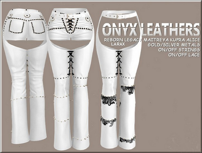 White Rocker Chaps w/without shorts