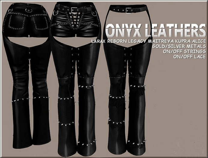 Black Rocker Chaps w/without shorts