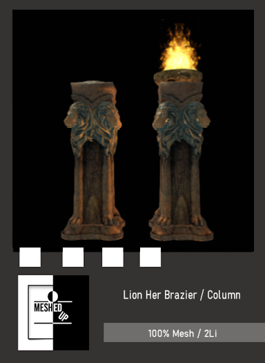 MeshedUp: Lion Head Brazier & Column