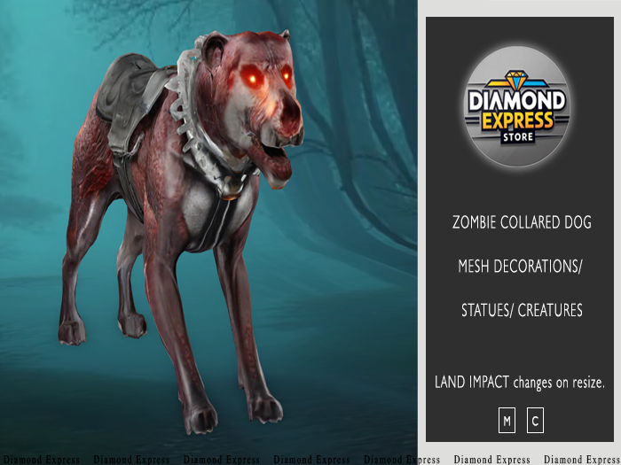 {DE} Zombie collared dog- 3D Static mesh decoration