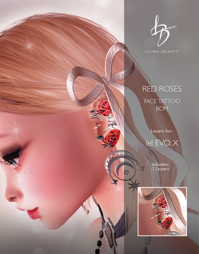 DL - Red Roses Ear Tattoo [EvoX]