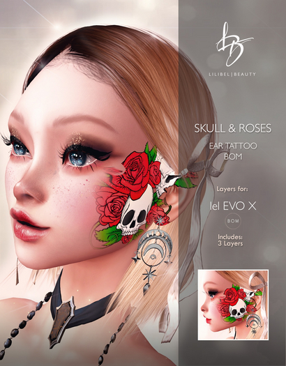 DL - Skull & Roses Tattoo Set [EvoX]