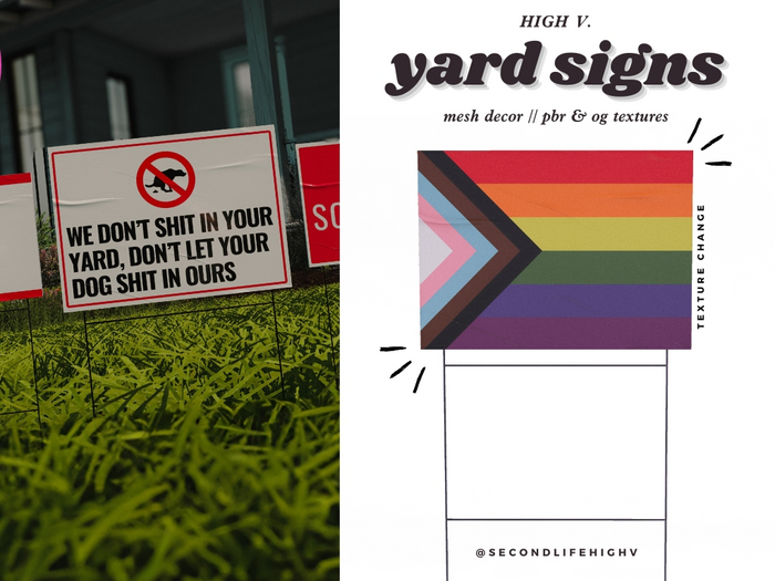 [high v.] Yard Sign - Chubby Pack