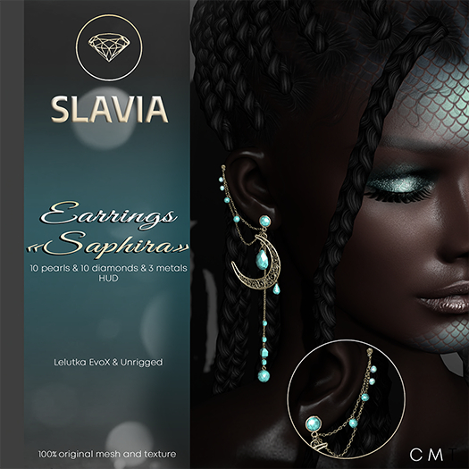 Slavia - SAPHIRA Earrings - Lelutka EvoX