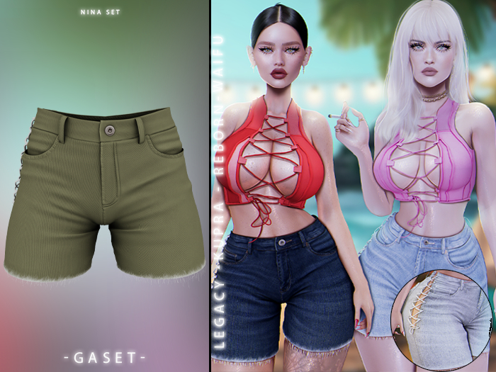 GASET - MILITARY GREEN NINA SHORT