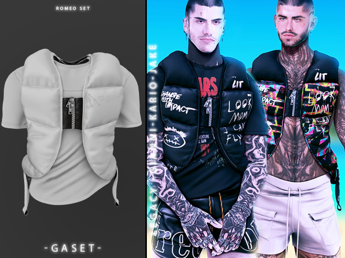 GASET - WHITE ROMEO PUFFED VEST