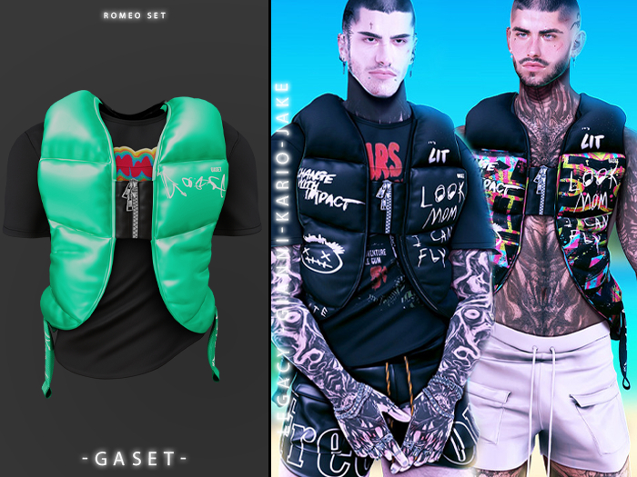 GASET - AQUA ROMEO PUFFED VEST