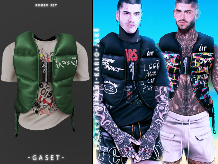 GASET - OLIVE ROMEO PUFFED VEST