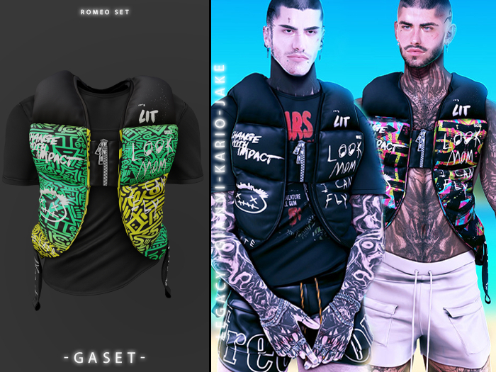 GASET -  PRINT V4 ROMEO PUFFED VEST