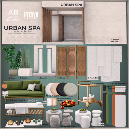Atelier Burgundy + Pitaya . Urban Spa  . Bamboo Vase