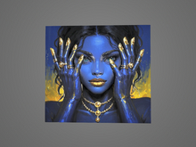 Blue and gold Portrait 3 PBR CANVAS