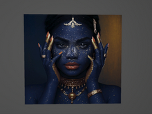 Blue and gold Portrait 9 PBR CANVAS