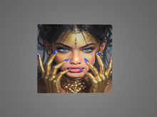 Blue and gold Portrait 14 PBR CANVAS