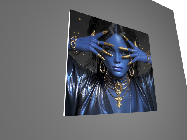 Blue and gold Portrait 16 PBR CANVAS