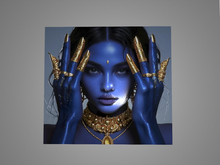 Blue and gold Portrait 19 PBR CANVAS