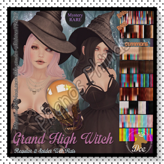 Doe: Grand High Witch - Web Hat - Monotone RETIRED GACHA
