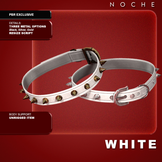 Noche. Spiked Collar White