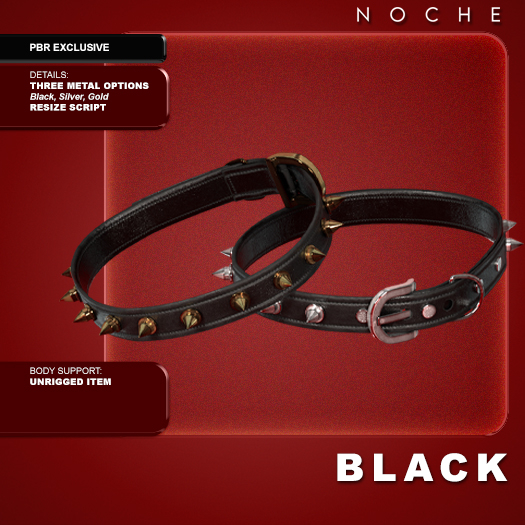 Noche. Spiked Collar Black