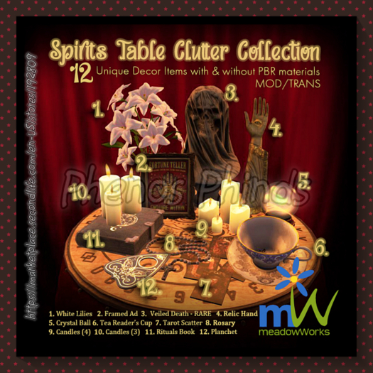 12. Spirits Table Clutter ~ Planchet (PBR VERSION ONLY)