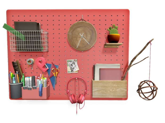 PLAAKA - StudyRoomPegBoard(Red)