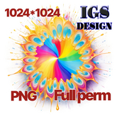 Watercolor Rainbow Splash, transparent background