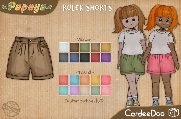 :Papaya: RULER Shorts - CardeeDoo DEMO