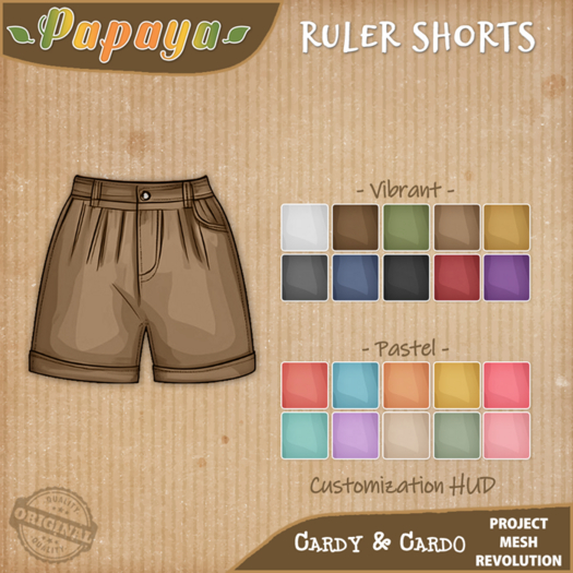 :Papaya: RULER Shorts - Cardy & Cardo FATPACK
