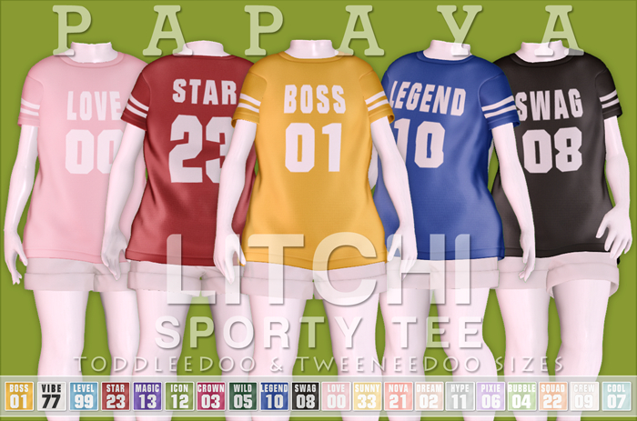 :Papaya: LITCHI Sporty Tee PASTEL