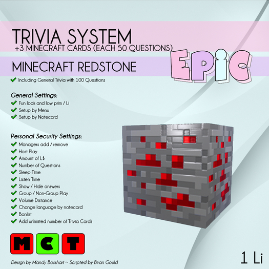 [EPIC Trivia System] Minecraft Redstone (ADD ME)