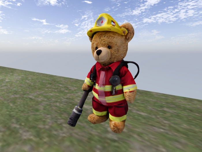 Firefighter Bear 3D Statue