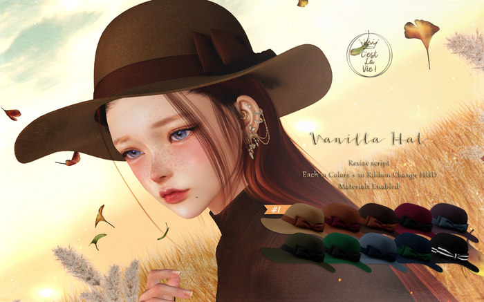::C'est la vie !:: Vanilla Hat (#1) / 10 Colors + 11 Ribbon Change