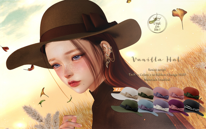 ::C'est la vie !:: Vanilla Hat (#2) / 10 Colors + 11 Ribbon Change