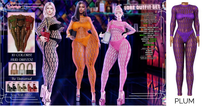 #UxBC - Lore Outfit - PLUM -Kupra -Reborn -Legacy -Bork -Waifu -Bombshell -Thickie