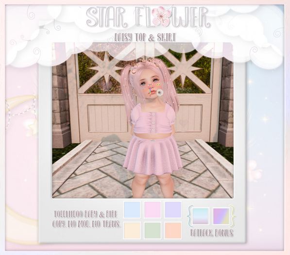.{* Star Flower *}. Daisy Top & Skirt - Green