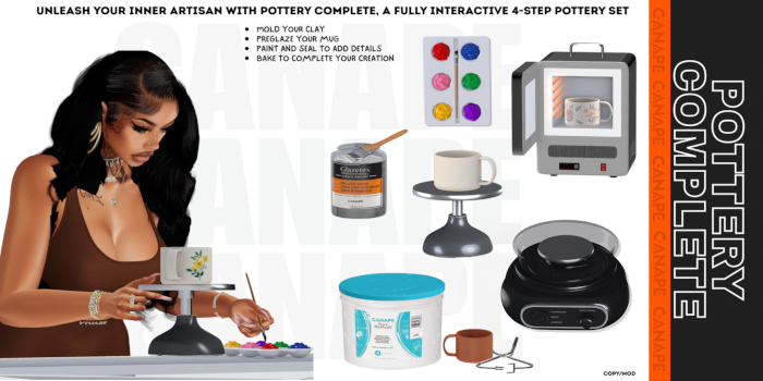 [Canape] Pottery Complete Set - BLACK
