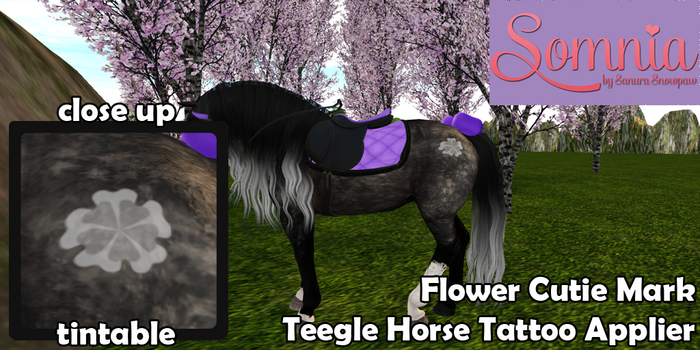 .: Somnia :. Flower Cutie Mark - Teegle Horse Tattoo Applier