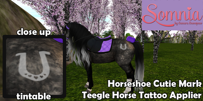 .: Somnia :. Horseshoe Cutie Mark - Teegle Horse Tattoo Applier