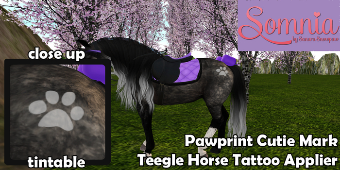 .: Somnia :. Pawprint Cutie Mark - Teegle Horse Tattoo Applier
