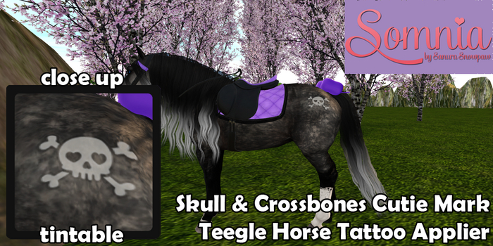 .: Somnia :. Skull & Crossbones Cutie Mark - Teegle Horse Tattoo Applier