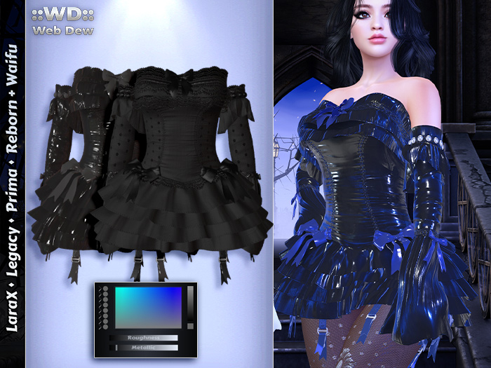 ::WD:: Flirty Frill Dress  - Darks Blue