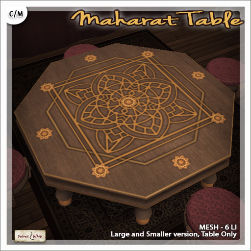 [V/W] Maharat Table - Oriental Fantasy Table in Two Sizes - Mesh Furniture