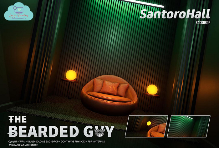 Santoro Hall Backdrop - The Bearded Guy - LAZY SUNDAY