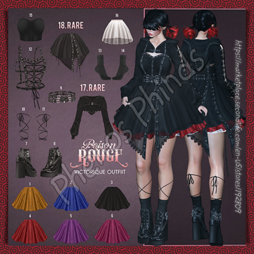 16. POISON ROUGE Victorique Bottom Skirt maitreya
