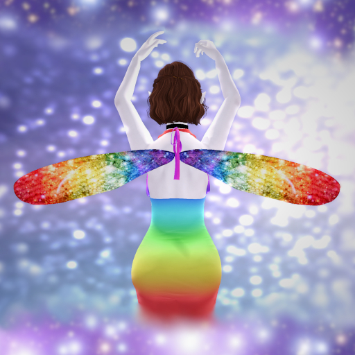 Rainbow Cosmic Mantis Wings