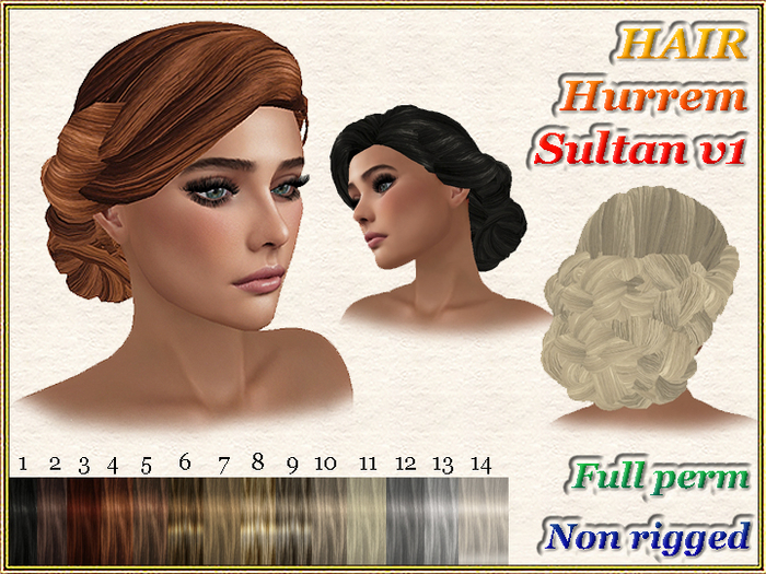 HAIR - Hurrem Sultan v1 (Non rigged) (Full perm)