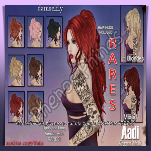 *~*Damselfly*~*Aadi Rigged-Mesh Dark Browns RETIRED GACHA