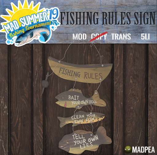 MadPea Fishing Rules Sign