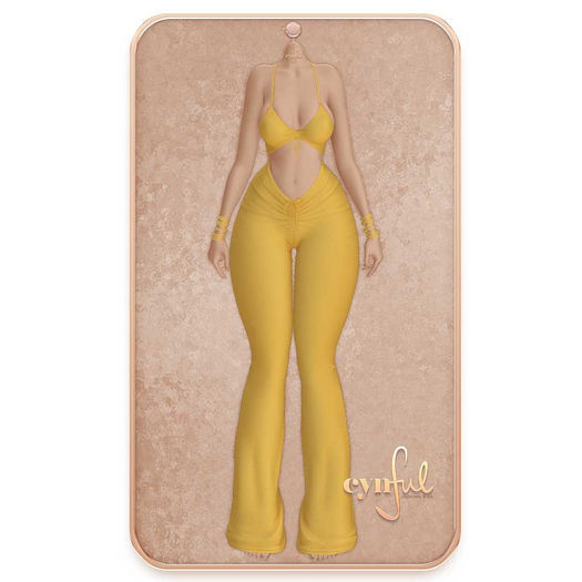 Cynful Weekend Feels - Halter Jumpsuit - Yellow