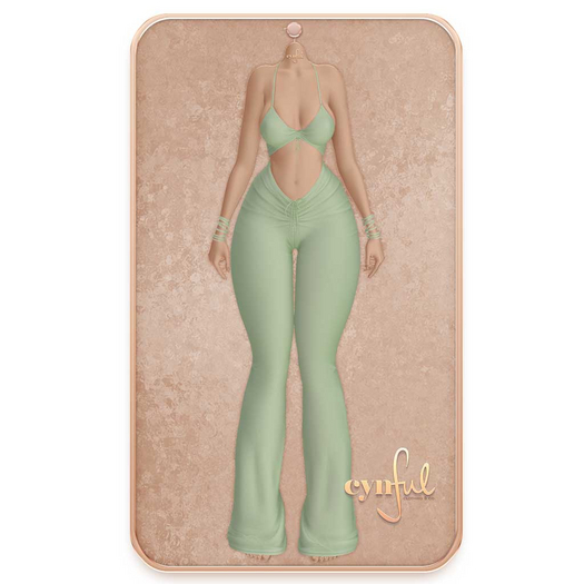 Cynful Weekend Feels - Halter Jumpsuit - Tea