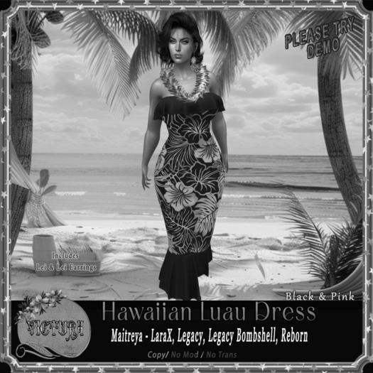 =DEMO= Hawaiian Luau Dress for sizing